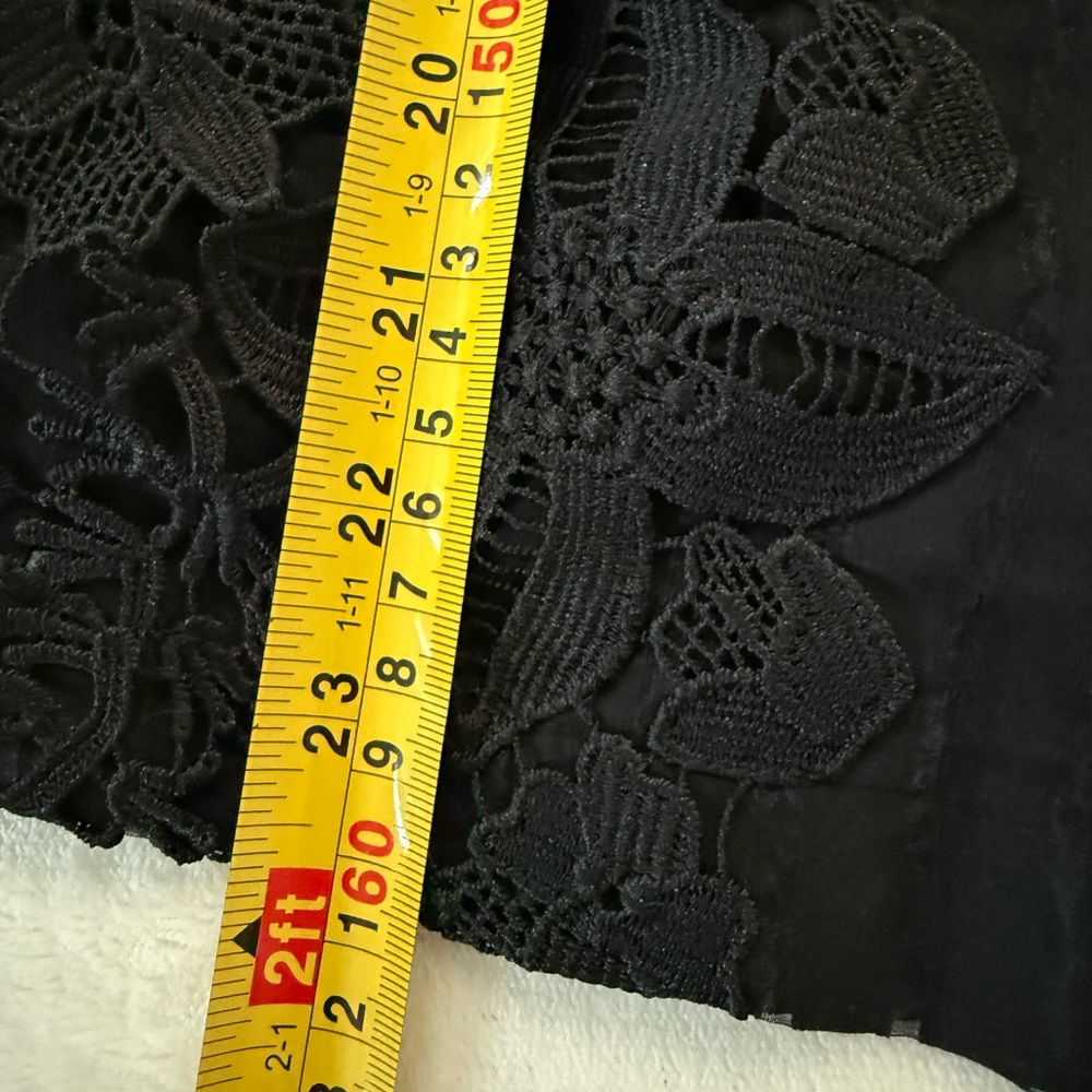 Chicos 2 Size Large Womens Bomber Jacket Black Lace FloraL Lightweight CH1 - Picture 5 of 5